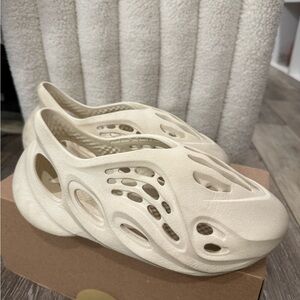 Yeezy Cream Mules with Perforated Design